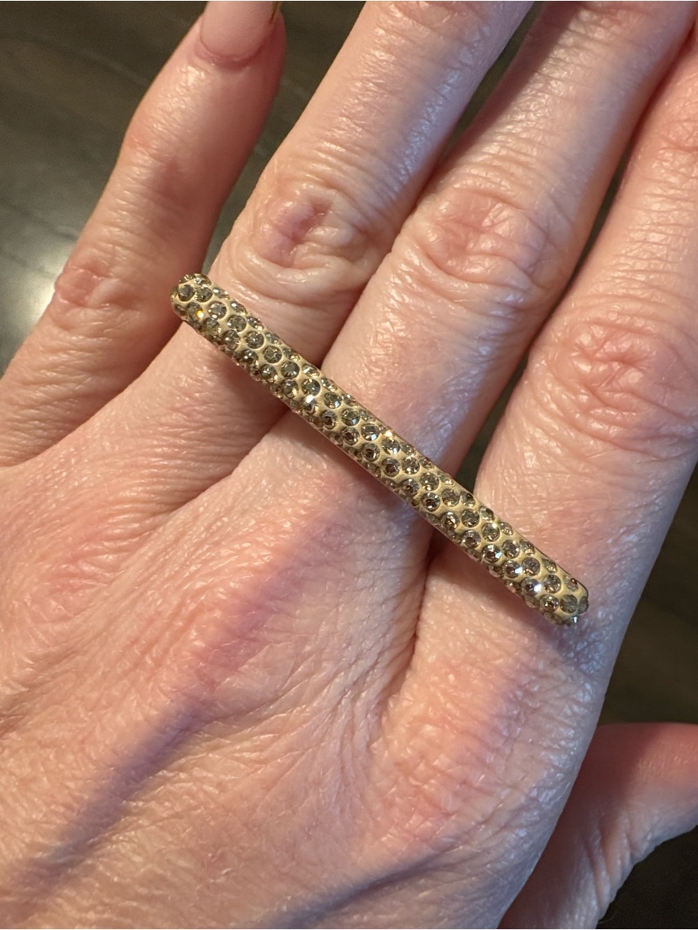 Sparkling Gold Crystal Bar Ring - Women's Fashion Ring